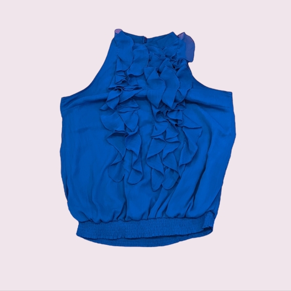 3/$15 Mossimo Chiffon Ruffled Office Halter Tank Keyhole Back - Picture 4 of 9